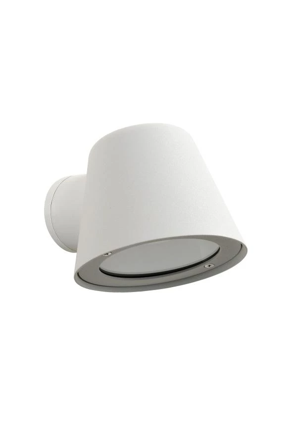 Lucide DINGO-LED - Wandlamp Binnen/Buiten - LED Dimb. - GU10 - 1x5W 3000K - IP44 - Wit - uitgezet